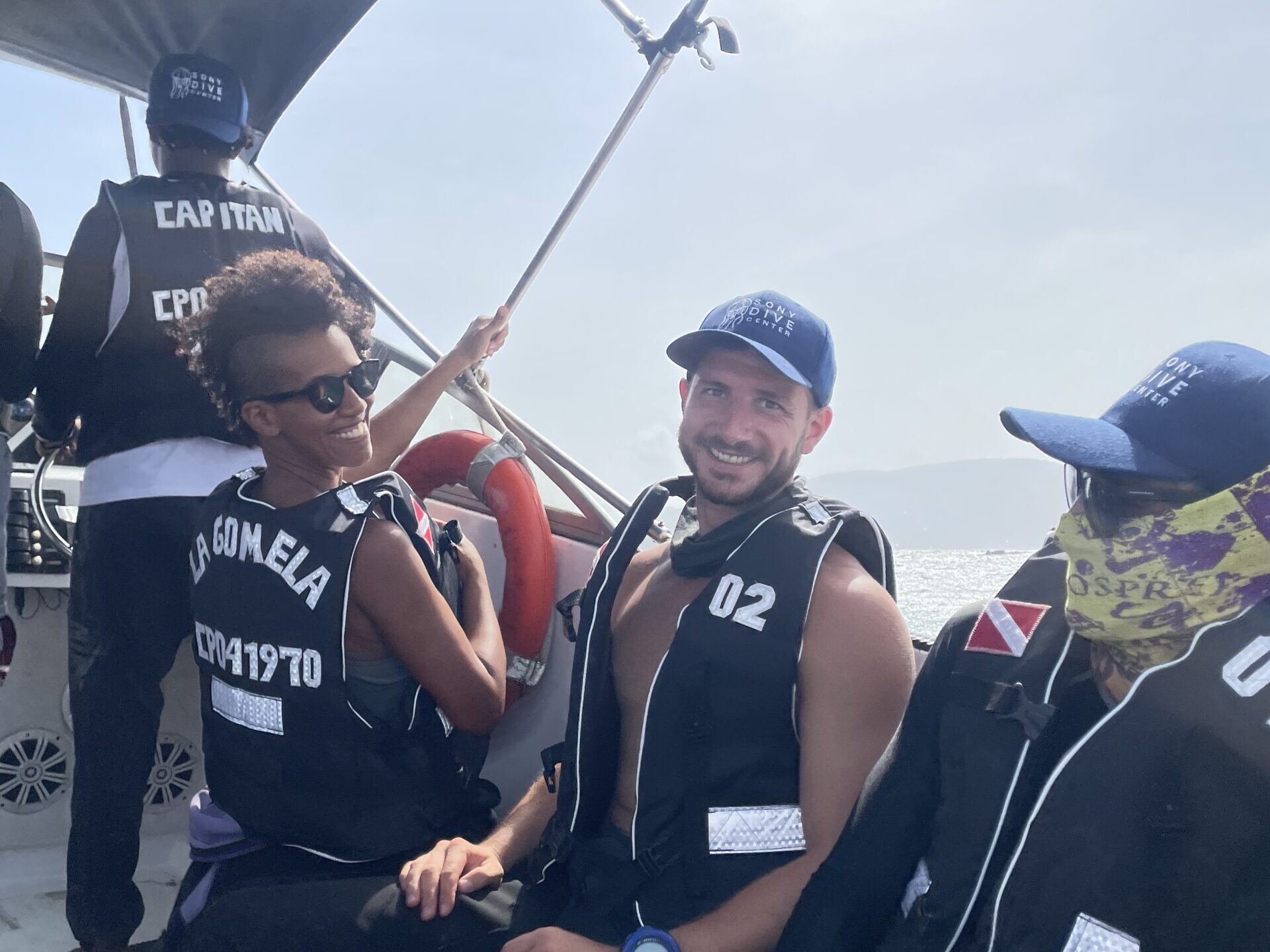 group of divers in the diving boat uai