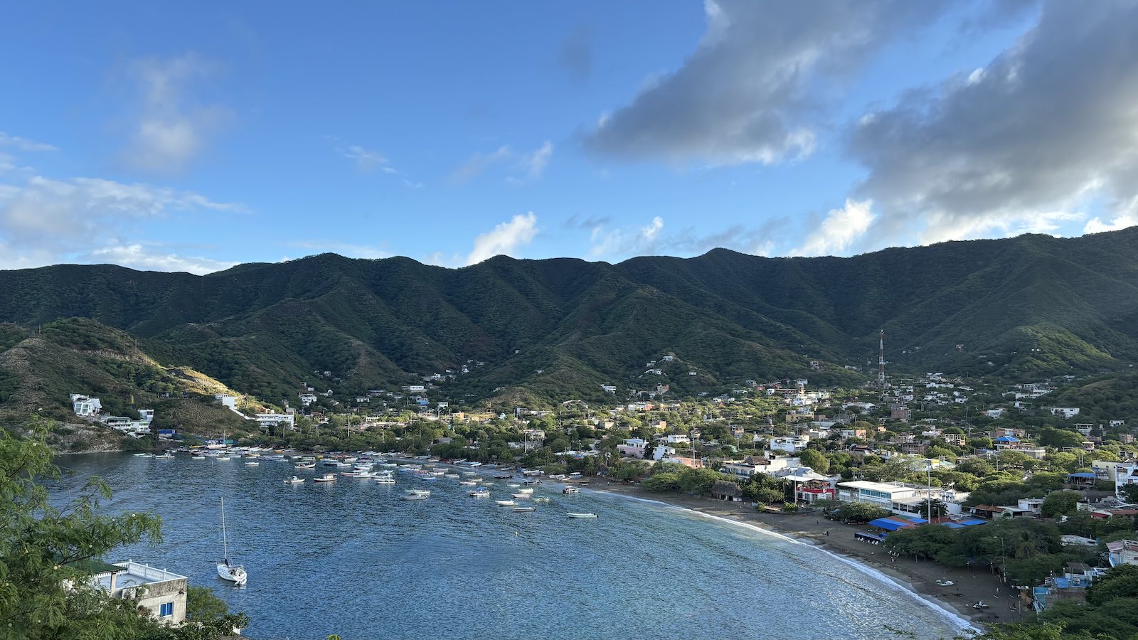 Scuba diving in Taganga Santa Marta bay view Colombia